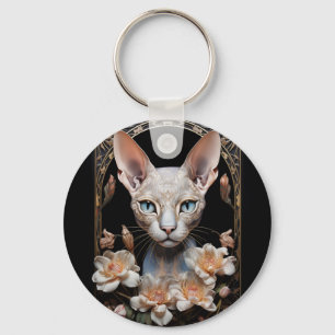 Sphynx cat keychain