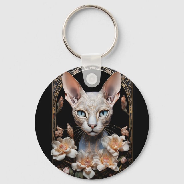 Sphynx cat keychain (Front)