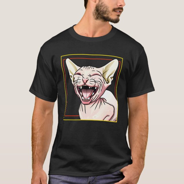 Sphynx Cat laughing T-Shirt (Front)