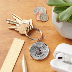 Sphynx Cat Memorial Silver Remembrance Art Keychain