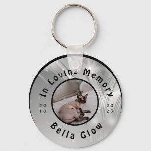 Sphynx Cat Memorial Silver Remembrance Art Keychain