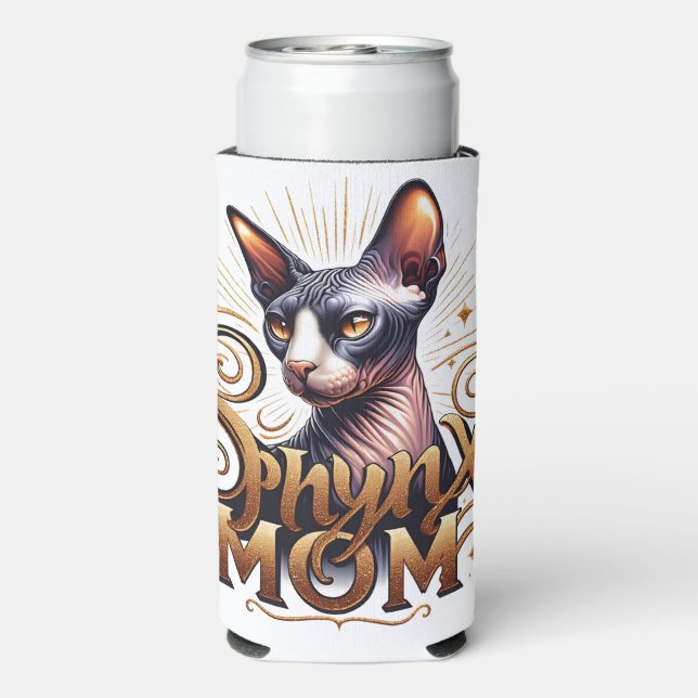 Sphynx Cat Mom Mother's Day Seltzer Can Cooler (Seltzer Back)