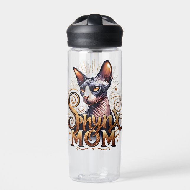 Sphynx Cat Mom Water Bottle Mother's Day (Front)