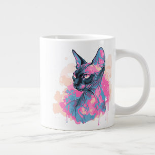 Sphynx Cat Pop Art Vibrant Colorful Lover's Large Coffee Mug