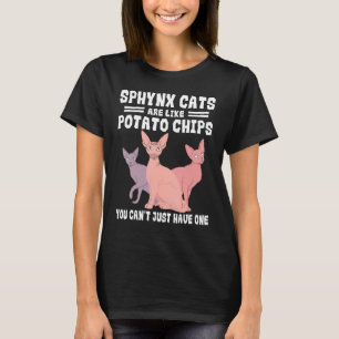 Sphynx Cat Potato Chips Lover Breeder Pet Owner T-Shirt