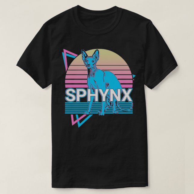 Sphynx Cat Retro T-Shirt (Design Front)