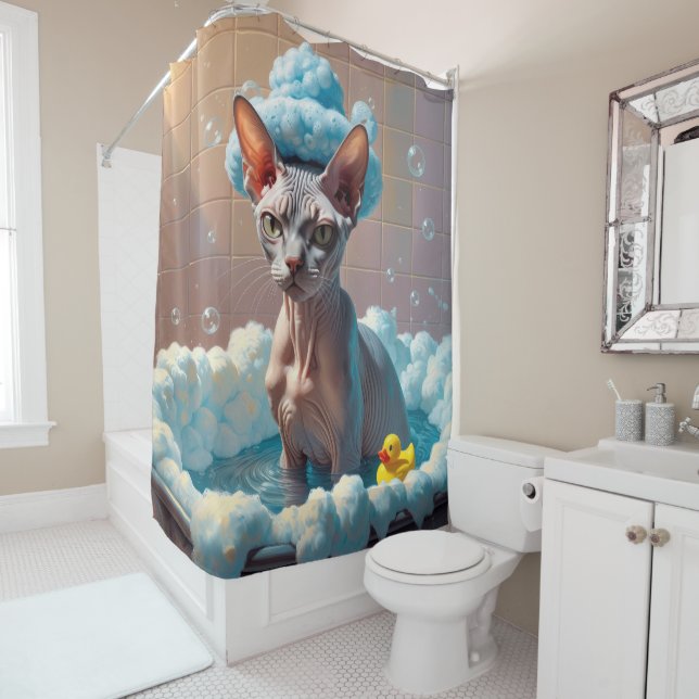 Sphynx Cat Sloppy Sleepy Cute Funny (In Situ)