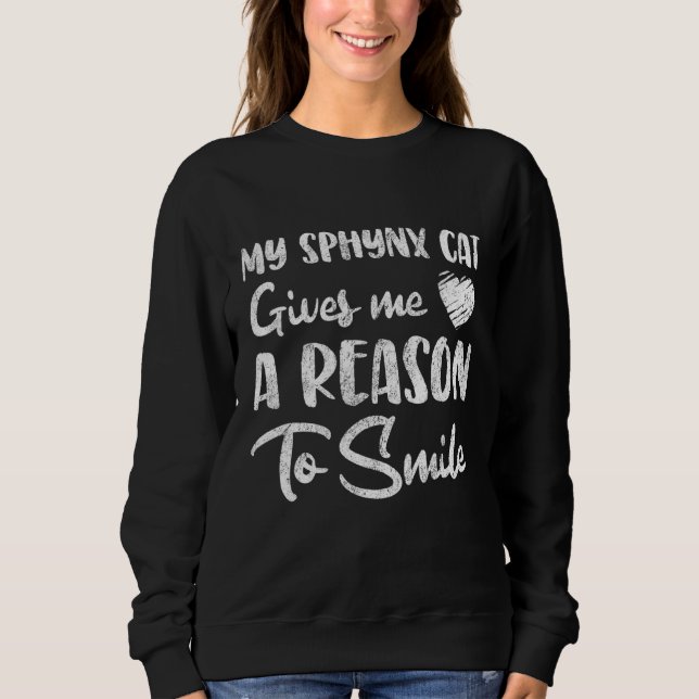Sphynx Cat Smile Sweatshirt (Front)