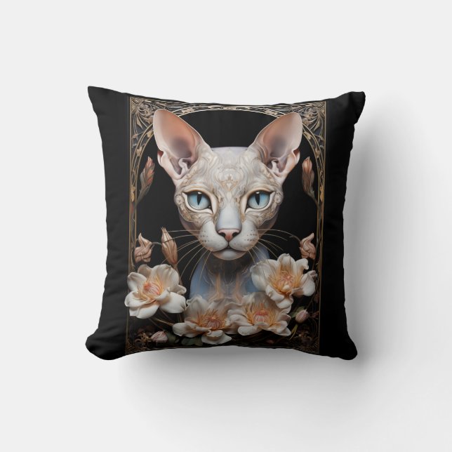 Sphynx cat throw pillow (Front)