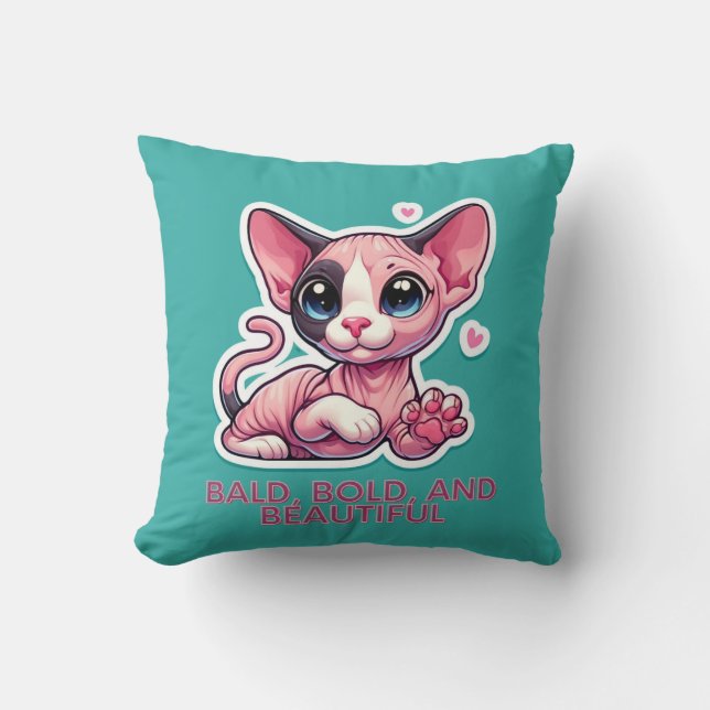 Sphynx cat throw pillow (Front)