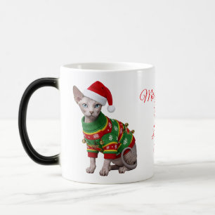 Sphynx Cat Ugly Christmas Sweater Personalized Magic Mug