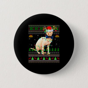 Sphynx Cat Ugly Christmas Sweaters Holiday Santa C 2 Inch Round Button