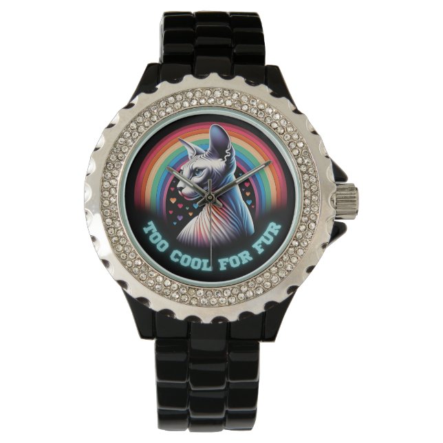 Sphynx Cat Watch Bald Hairless Kitten Too Cool (Front)