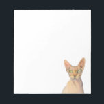Sphynx Cat Watercolor Portrait Notepad<br><div class="desc">This is a watercolor painting of a Sphynx Cat with green-ish yellow eyes. It was painted on a hot pressed Arches paper</div>