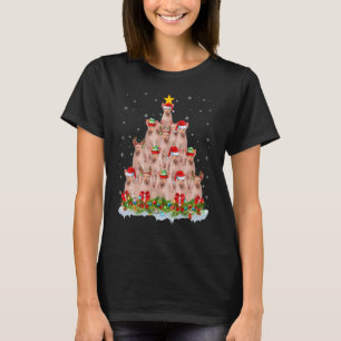 Sphynx Cat Xmas Lights Santa Sphynx Cat Christmas T-Shirt