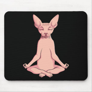 Sphynx Cat Yoga Meditation Breeder Hairless Pet Lo Mouse Pad