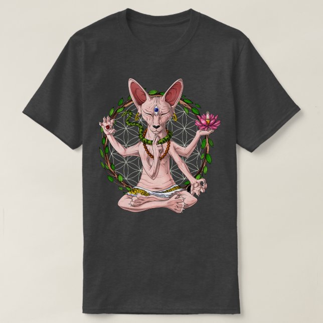 Sphynx Cat Yoga T-Shirt (Design Front)