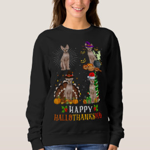 Sphynx Cats Halloween Thanksgiving Christmas Hallo Sweatshirt