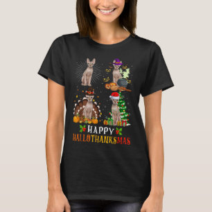 Sphynx Cats Halloween Thanksgiving Christmas Hallo T-Shirt