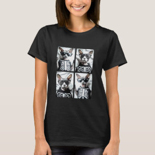 Sphynx Cats with Sunglasses Skeleton Costume Funny T-Shirt