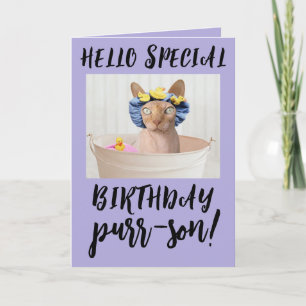 SPHYNX HAIRLESS CAT BIRTHDAY GREETING CARDS