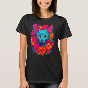 Sphynx Hairless Cat Flowers T-Shirt