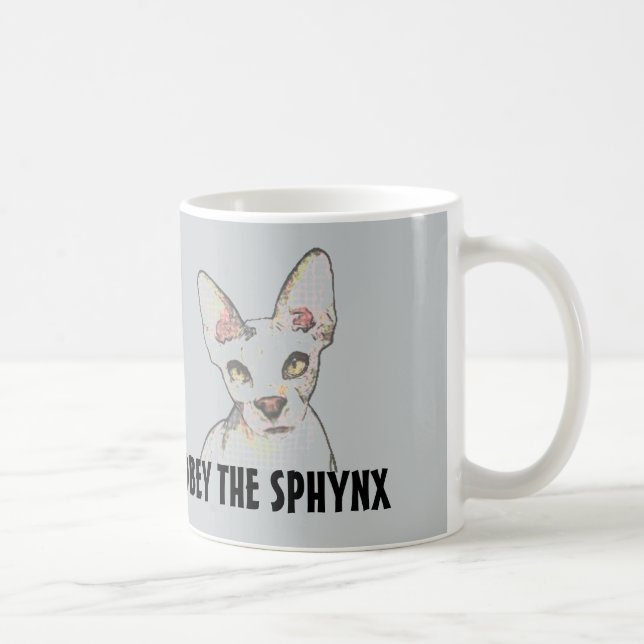 SPHYNX HAIRLESS CATS, coffee mugs, OBEY Mug (Right)