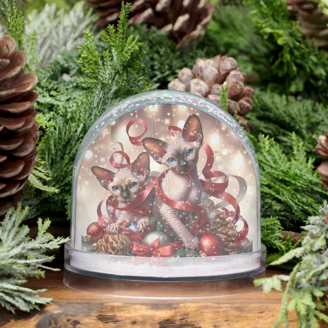 Sphynx Kittens Christmas  Snowglobe (Winter)
