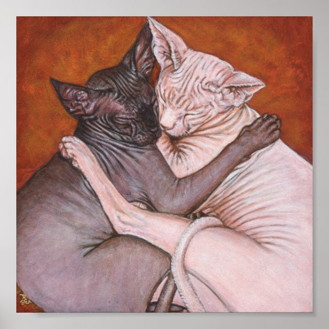 Sphynx Sphinx Cat Painting Art Poster (Front)