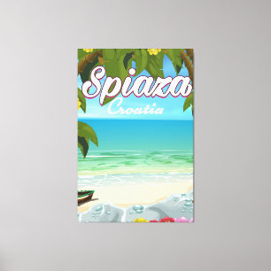 Spiaza Croatia beach vacation poster Canvas Print