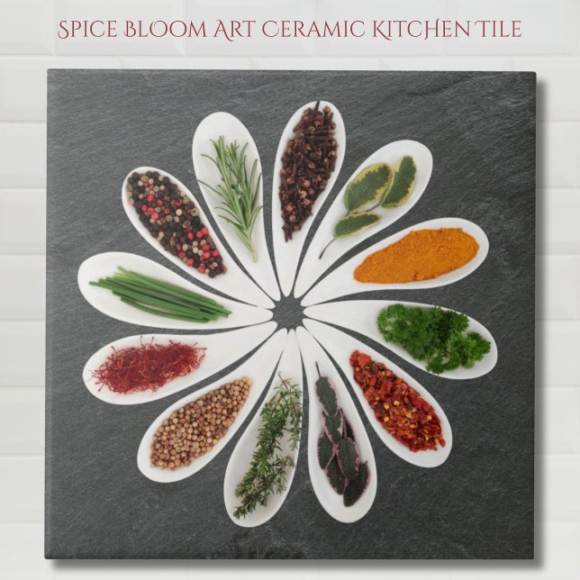 Spice Bloom Art Kitchen  Tile (Spice Bloom Art Ceramic Kitchen Tile)