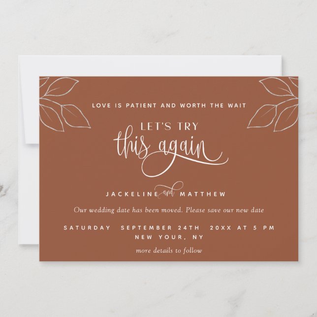 Spice Brown, Let's Try This Again, Love is Patient Save The Date (Front)
