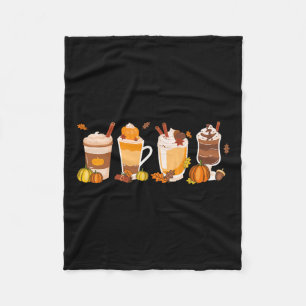 Spice Coffee Latte Fall Autumn Season Hello Fall Fleece Blanket