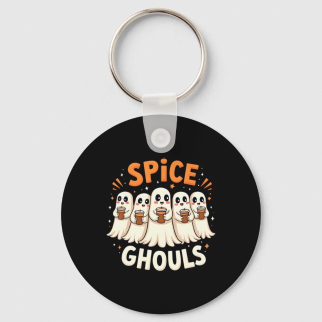 Spice Ghouls Halloween Ghost Pumpkin Keychain (Front)