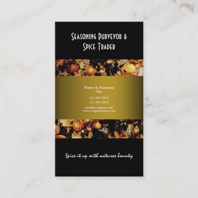 Spice indian oriental business profile CUSTOM Business Card (Front)