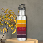 Spice It Up Colorblock Personalized Name 710 Ml Water Bottle<br><div class="desc">This colourful and modern design features a colour-block pattern in aubergine,  red,  orange and yellow with your personalized name</div>