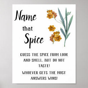 "Spice It Up: Name That Spice Bridal Shower Game" Poster