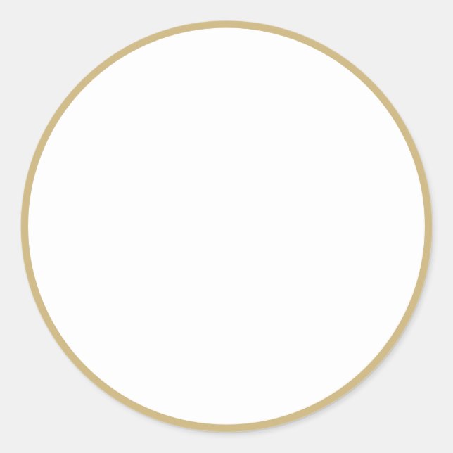 Spice jar faux gold border frame blank white classic round sticker (Front)