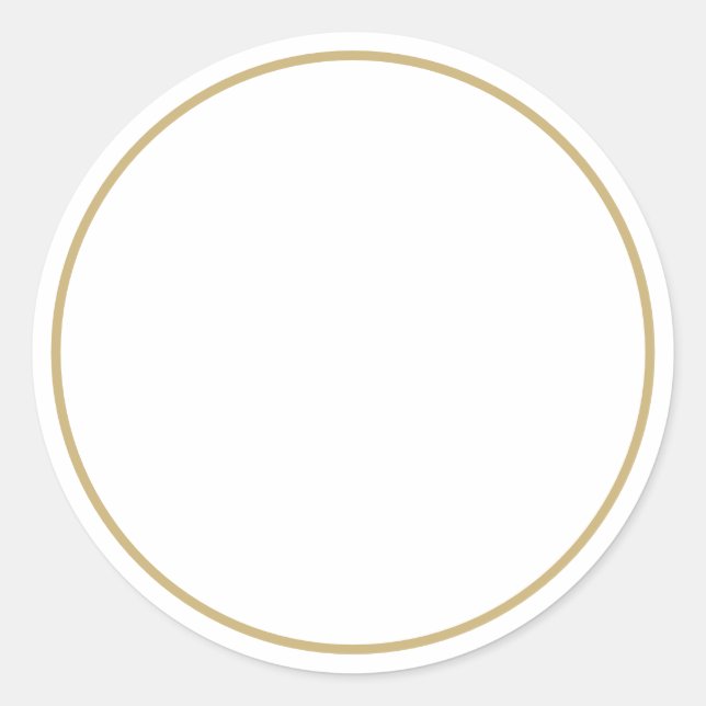 Spice jar faux gold mustard border blank white classic round sticker (Front)