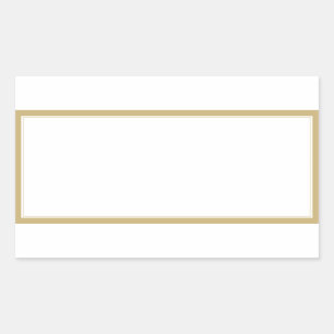 Spice jar gold borders blank rectangular labels