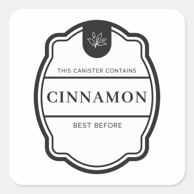Spice jar Labels Cinnamon (Front)
