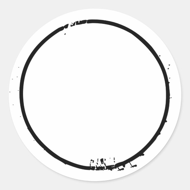 Spice jar white black distressed border blank  classic round sticker (Front)