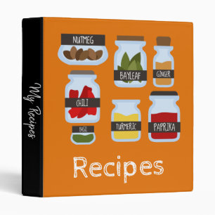 Spice jars home cook recipe book binder