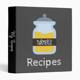 Spice jars tumeric home cook recipe book binder
