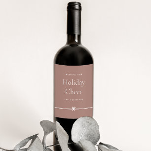Spice   Modern Bow Simple Minimal Holiday Cheer Wine Label