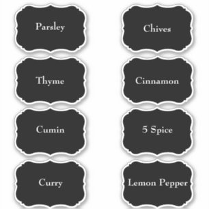 Spice Rack Waterproof Elegant Black Pantry Labels