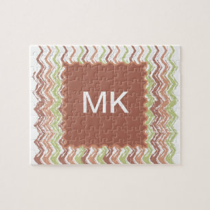 Spice Scribble Chevron ZigZag Jigsaw Puzzle