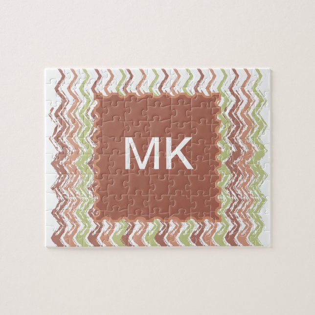 Spice Scribble Chevron ZigZag Jigsaw Puzzle (Horizontal)