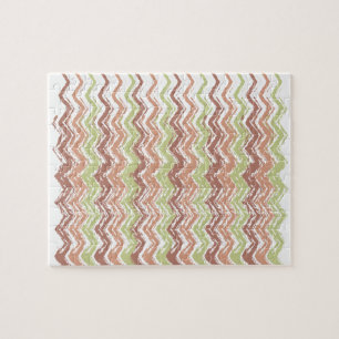 Spice Scribble Chevron ZigZag Jigsaw Puzzle