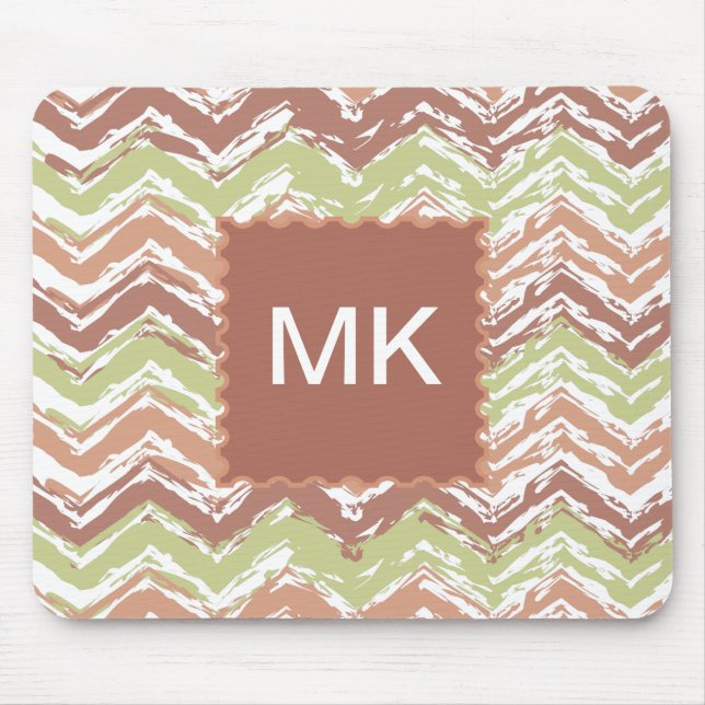 Spice Scribble Chevron ZigZag Mouse Pad (Front)